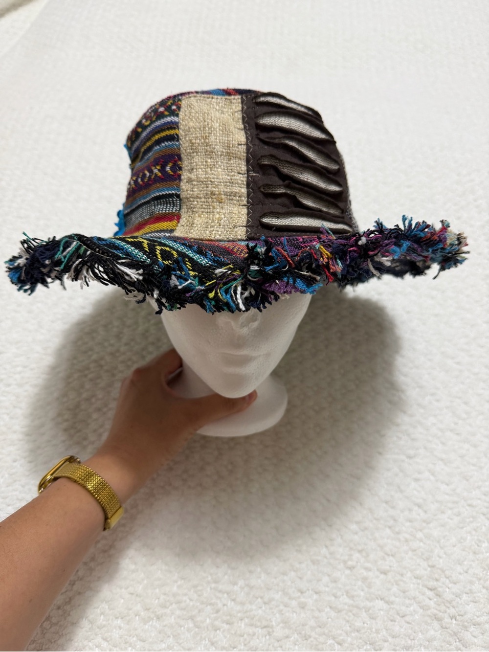 Kathmandu Hemp Cotton Made in Nepal Patchwork Hat Festival Beach